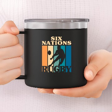 Discover Sport Rugby 6 Nations englands France Wales Scotland Italy Ireland 2 14oz Stainless Steel Tumblers