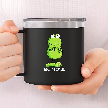 Discover Frog Pet Grumpy Ew People Frog Statement Sarcastic Baseball Tees 14oz Stainless Steel Tumblers