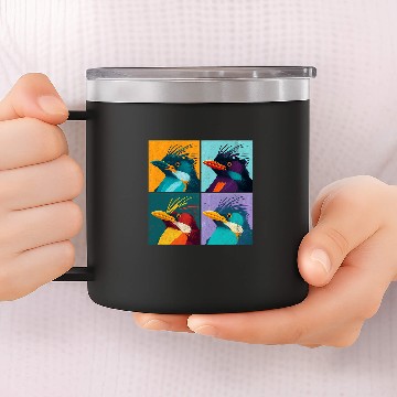 Discover Penguin Pet Macaroni Penguin Pop Art Design Illustration Colorful Animal 01 14oz Stainless Steel Tumblers
