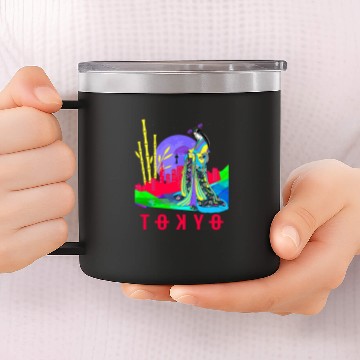 Discover JAPANESE GEISHA AND ABSTRACT TOKYO AT NIGHT Baseball Tees 14oz Stainless Steel Tumblers