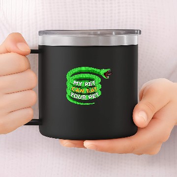 Discover Python Pet Snake Pet Owner Reptile Python Lover Boa Herpetologist 14oz Stainless Steel Tumblers