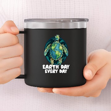 Discover Turtle Pet Earth Day Everyday Sea Turtle Environment Save Earth 14oz Stainless Steel Tumblers