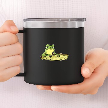 Discover Frog Pet Pond Graphic 14oz Stainless Steel Tumblers