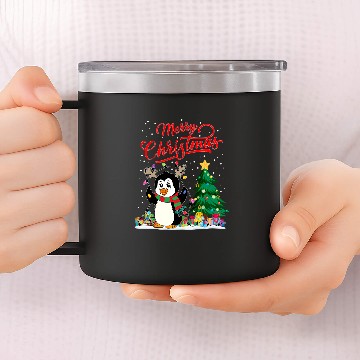 Discover Penguin Pet Santa Penguin Christmas Tree Light Pajama Xmas 270 14oz Stainless Steel Tumblers