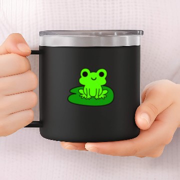 Discover Frog Pet on Lily Pad Cute 14oz Stainless Steel Tumblers