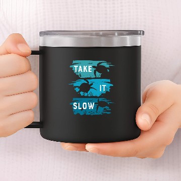 Discover Turtle Pet Take It Slow Ocean Turtle Sea Life 112 14oz Stainless Steel Tumblers