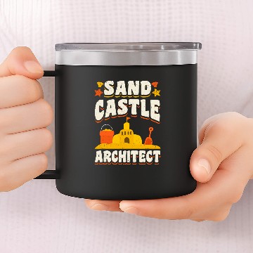 Discover Sand Castle Architect Sand Castle Vacation Beach Baseball Tees 14oz Stainless Steel Tumblers