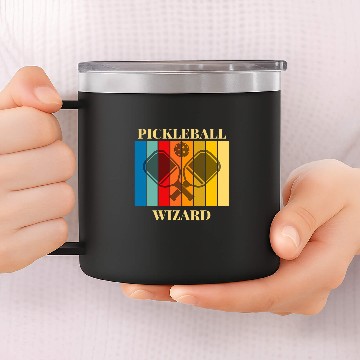 Discover Sport Pickleball Pickleball Wizard Zip 14oz Stainless Steel Tumblers