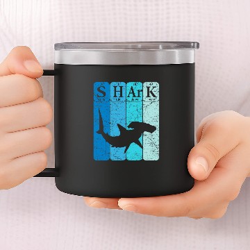 Discover Shark Pet Hammerhead Shark Periodic Table Elements Retro Baseball Tees 14oz Stainless Steel Tumblers