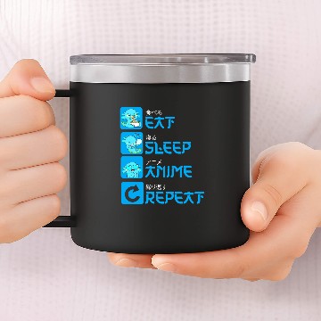 Discover Axolotls Pet Eat Sleep Anime Repeat Axolotls Kawaii Anime Manga Japanese 445 14oz Stainless Steel Tumblers