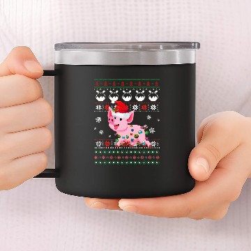 Discover Pig Pet Funny Cute Pig Christmas Light Pajama Baseball Tees 14oz Stainless Steel Tumblers
