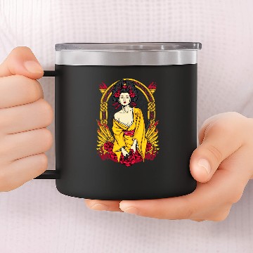 Discover vintages Japanese Kawaii Geisha Anime Girl in Kimono 29 Baseball Tees 14oz Stainless Steel Tumblers