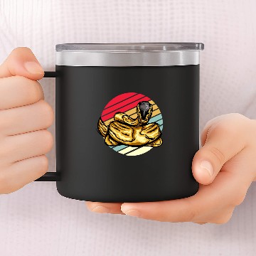 Discover Python Pet ball python coral python noodle reptile snake animal retro 14oz Stainless Steel Tumblers