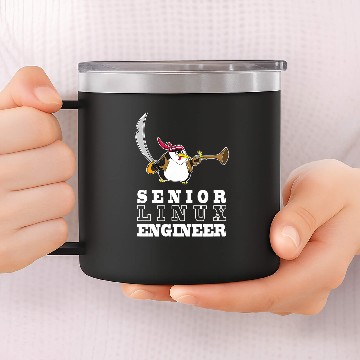 Discover Penguin Pet The Linux Senior Engineer can do anything old pirate 14oz Stainless Steel Tumblers