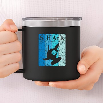 Discover Shark Pet Hammerhead Shark Periodic Table Elements Retro 5 Zip 14oz Stainless Steel Tumblers