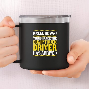 Discover Construction Worker Kneel Down Dump Truck Driver Baseball Tees 14oz Stainless Steel Tumblers