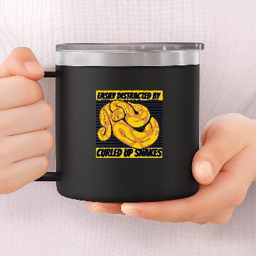 Discover Python Pet Easily Distracted By Curled Up Snakes Banana Ball Python 14oz Stainless Steel Tumblers