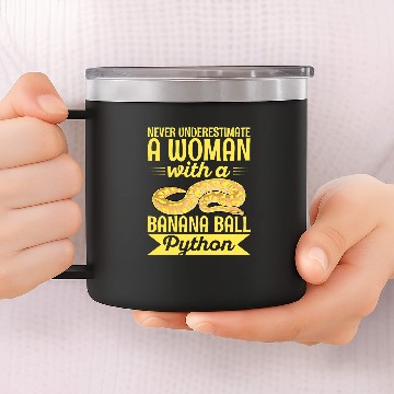 Discover Python Pet Banana Ball Python Design for a Banana ball python lady 14oz Stainless Steel Tumblers