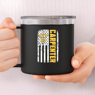 Discover Woodworker Job Mens USA Flag Carpentry American Pride Craftsman 14oz Stainless Steel Tumblers