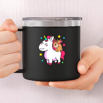Discover Unicorn Pet Jackalope Riding Unicorn Cryptid Squad Unicorn Jackalope 14oz Stainless Steel Tumblers