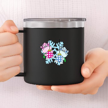 Discover Hippo Pet Christmas Balls Winter Snowflake Snow Baseball Tees 14oz Stainless Steel Tumblers