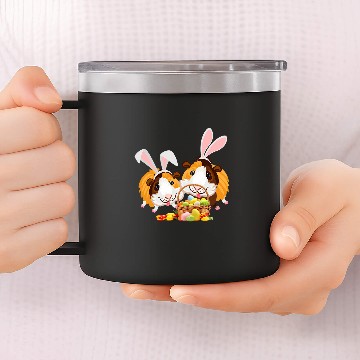 Discover Guinea Pig Pet Bunny Ears Eggs Day Easter Sunday Zip 14oz Stainless Steel Tumblers