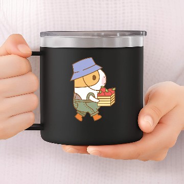 Discover Guinea Pig Pet Bubu the Guinea pig Apple Picking Fall and Pie Pattern 14oz Stainless Steel Tumblers