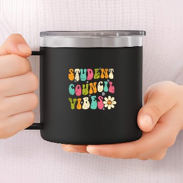 Discover Groovy Student Council Vibes School Student Teacher 1 Baseball Tees 14oz Stainless Steel Tumblers