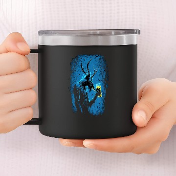 Discover Beer Fun Dark Demonic Wendigo Devil Drinking Beer Mug Halloween Art 14oz Stainless Steel Tumblers