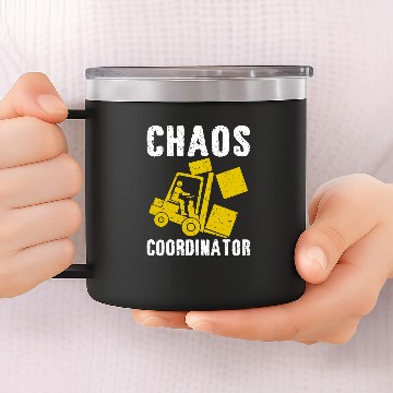 Discover Forklift Fun Operator Chaos coordinator Baseball Tees 14oz Stainless Steel Tumblers
