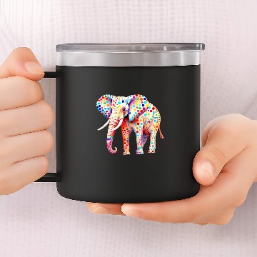 Discover Elephant Pet Dot Day African Elephant September Creativity Dot Design 14oz Stainless Steel Tumblers