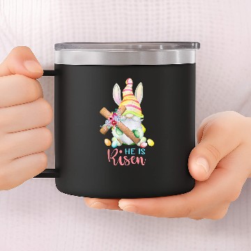 Discover Dy Cute Gnome Christian Easter Day He Is Risen Baseball Tees 14oz Stainless Steel Tumblers