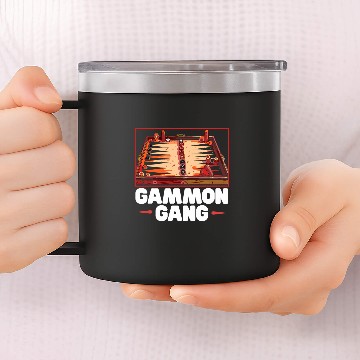 Discover Backgammon Player Strategy Board Game Dice Game 14oz Stainless Steel Tumblers