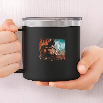 Discover Batman Arkham City Dark Knight Graffiti Stencil Skyline 14oz Stainless Steel Tumblers