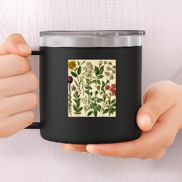 Discover Botanical Prints Herb Garden Baseball Tees 14oz Stainless Steel Tumblers