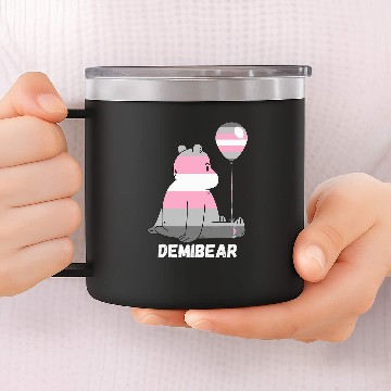 Discover Bear Pet Demigirl Flag Lonely Bear Ballon Demigirl Pride Demi Girl 14oz Stainless Steel Tumblers