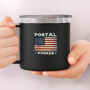 Discover Postal Worker Job Worker vintages USA American Flag Mail US Postal 14oz Stainless Steel Tumblers