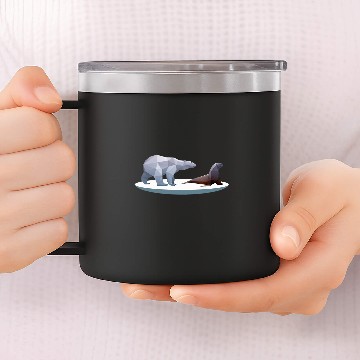 Discover Bear Pet Low Poly Polar Bear Walrus Arctic 14oz Stainless Steel Tumblers
