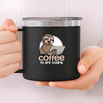 Discover Sloth Pet Computer Science Sloth Programmer Coding Gift For IT Coder 14oz Stainless Steel Tumblers
