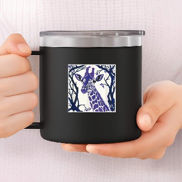Discover Giraffe Pet Violet Abstract Drawing Zip 14oz Stainless Steel Tumblers