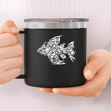 Discover Abstract Tribal Fish Tattoo Baseball Tees 14oz Stainless Steel Tumblers