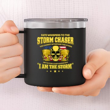 Discover American Storm Chaser Saying Storm Chasing Hurricane 14oz Stainless Steel Tumblers