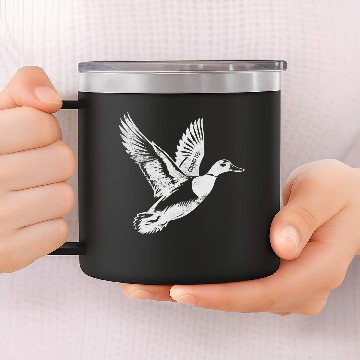 Discover Funny Committed Duck Hunter Waterfowl Hunting 14oz Stainless Steel Tumblers