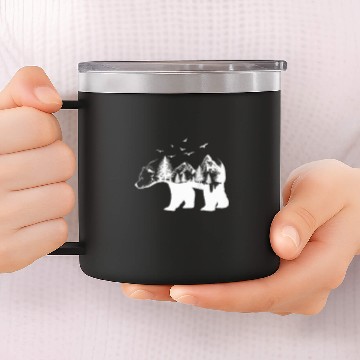 Discover Bear Pet Backprint bear wilderness mountains and wildlife Baseball Tees 14oz Stainless Steel Tumblers