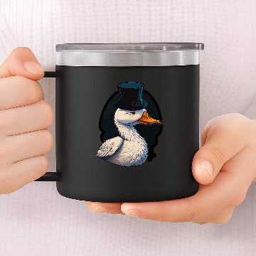 Discover Duck Pet Wearing Fancy Top Hat 3 14oz Stainless Steel Tumblers