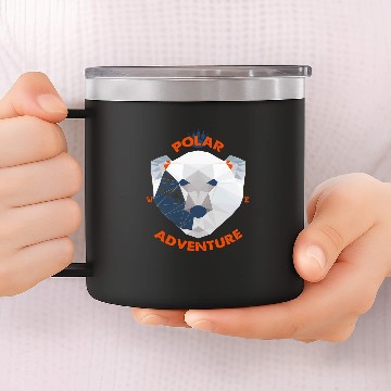 Discover Bear Pet Polygonal Cute Polar Bear Save The North Pole Climate Change 14oz Stainless Steel Tumblers
