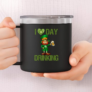 Discover Beer Fun St Patricks Day I Love Day Drinking Funny Gifts Beer Lover 2 14oz Stainless Steel Tumblers