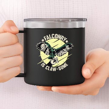 Discover FALCONRY Falcon Bird Hunting 14oz Stainless Steel Tumblers