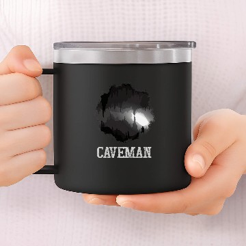 Discover Caveman Explorer Exploring Cave Zip 14oz Stainless Steel Tumblers