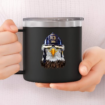 Discover Firefighter Job Bald Eagle in Firefighter Helmet Baseball Tees 14oz Stainless Steel Tumblers